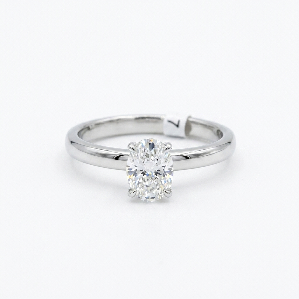 0.60 Ct Oval Tektaş Pırlanta Yüzük