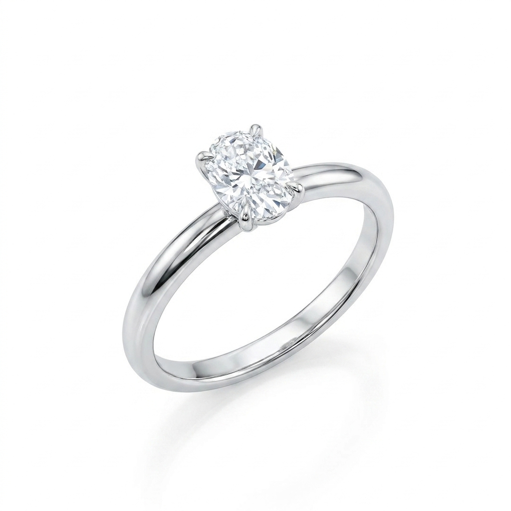 0.60 Ct Oval Tektaş Pırlanta Yüzük