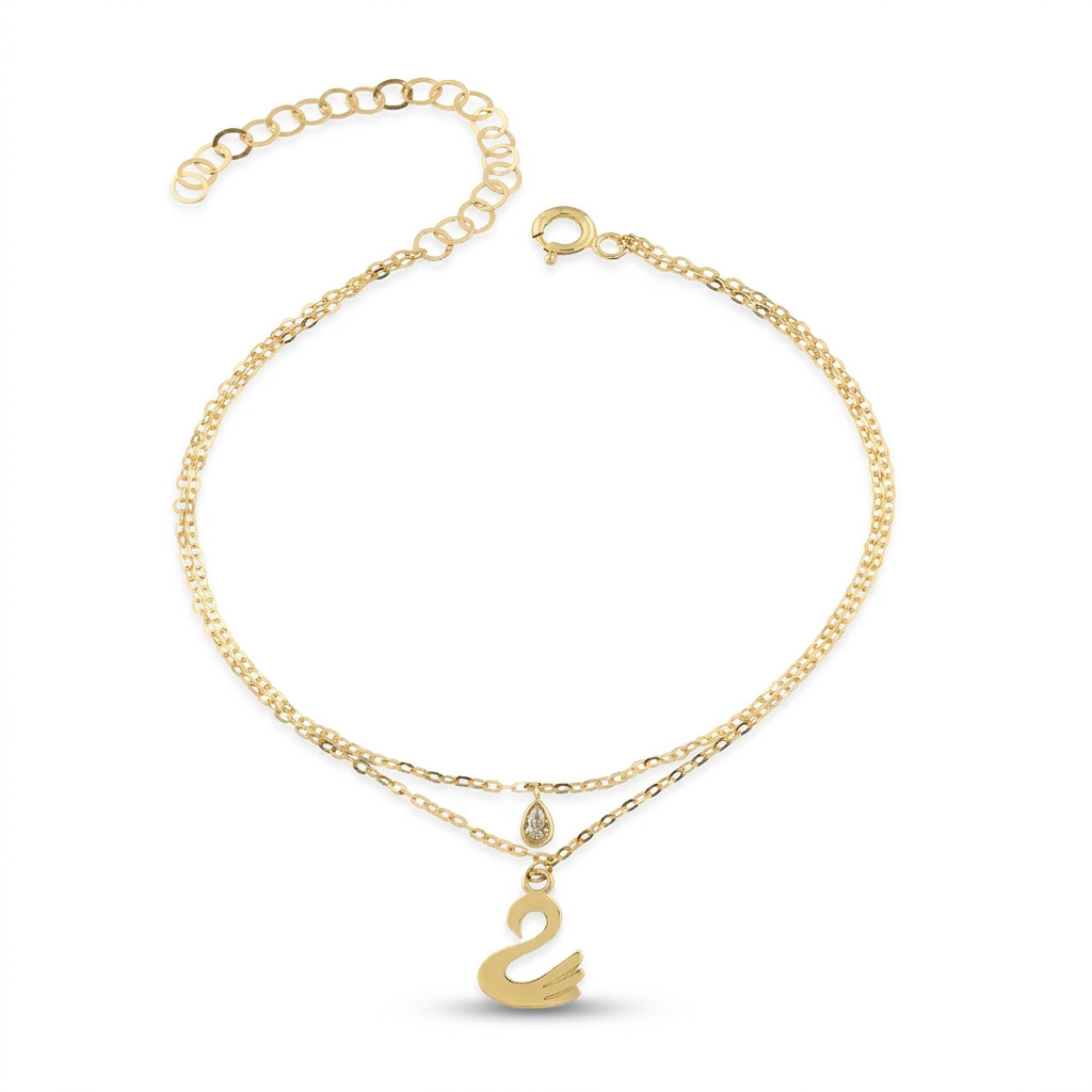 Swan Charm Altın Halhal