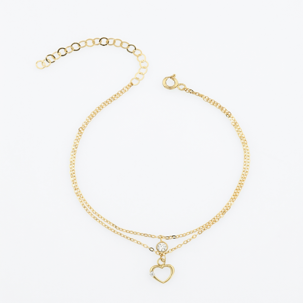 Open Heart Charm Altın Halhal