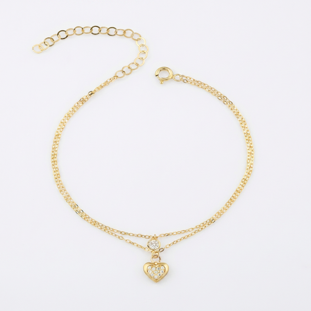 Heart Charm Altın Halhal