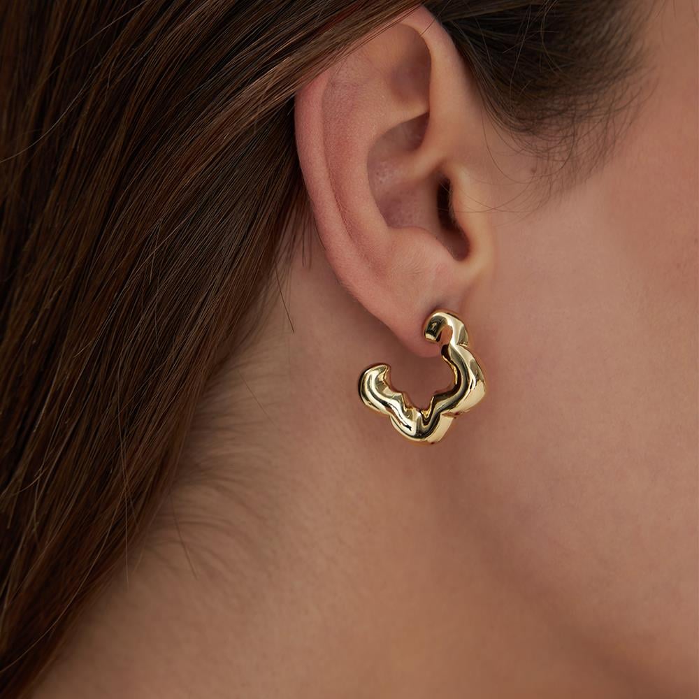 İtalyan Altın Yonca Küpe - Image 3