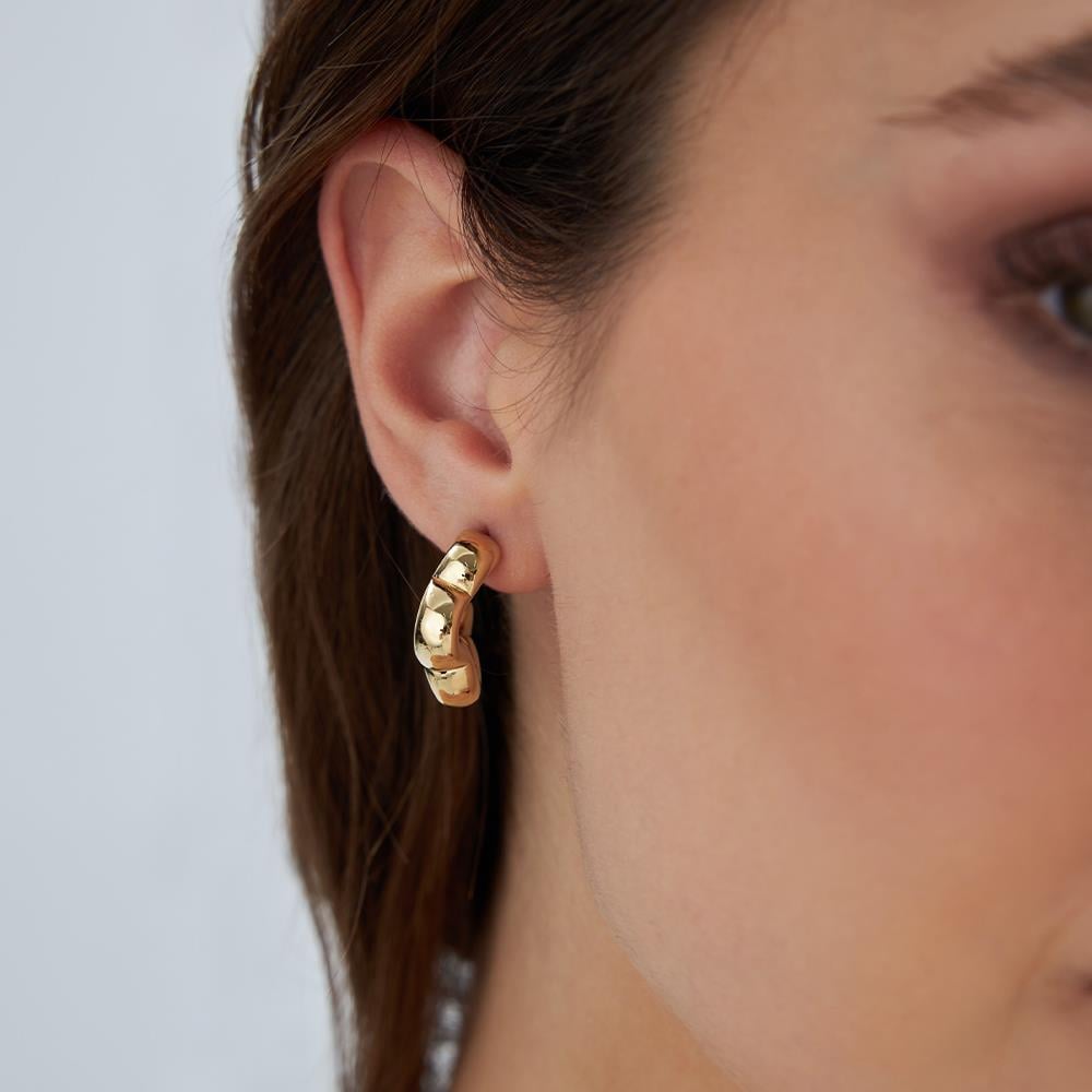 İtalyan Altın Yonca Küpe - Image 2