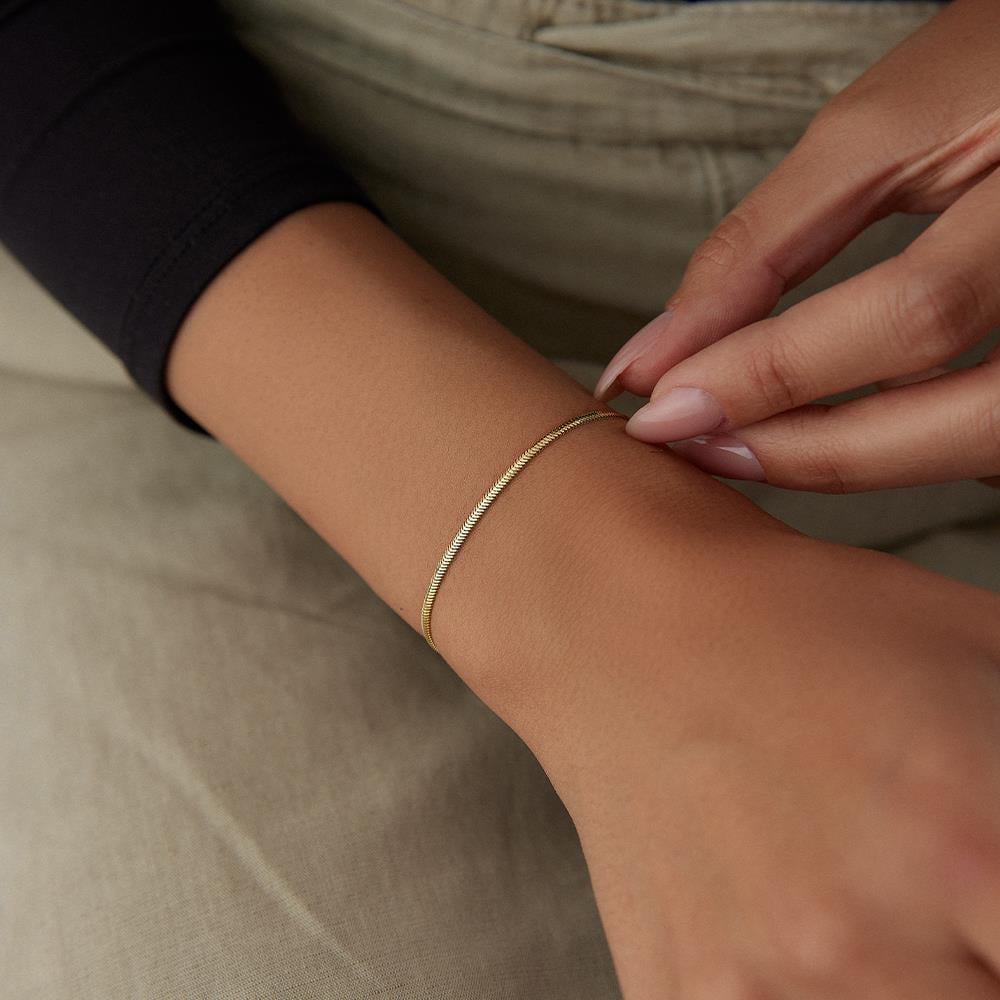 İtalyan Balıksırtı Altın Bileklik - Image 2