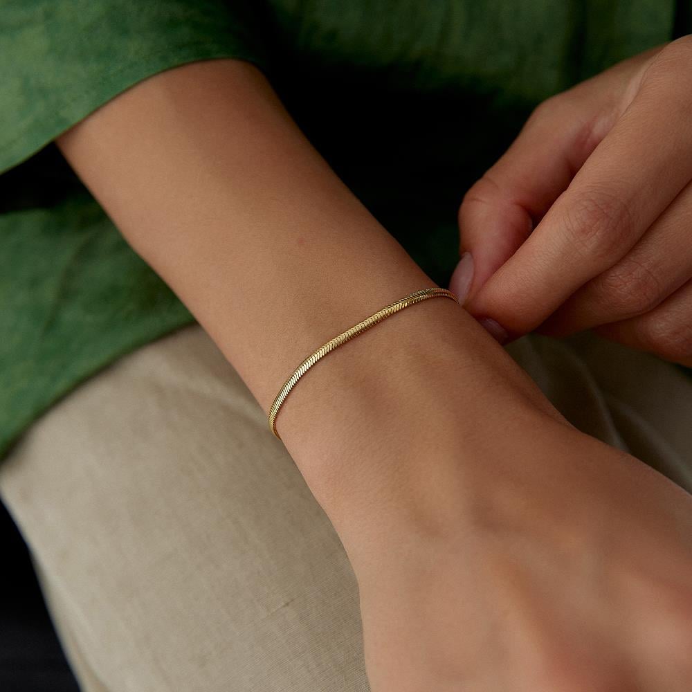 İtalyan Balıksırtı Altın Bileklik - Image 2