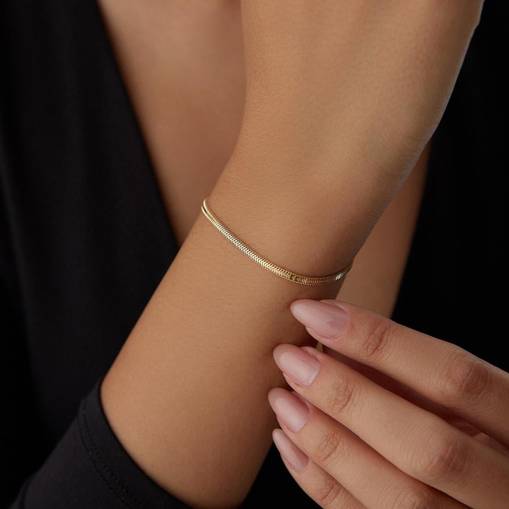 İtalyan Minimal Altın Zincir Bileklik - Image 2