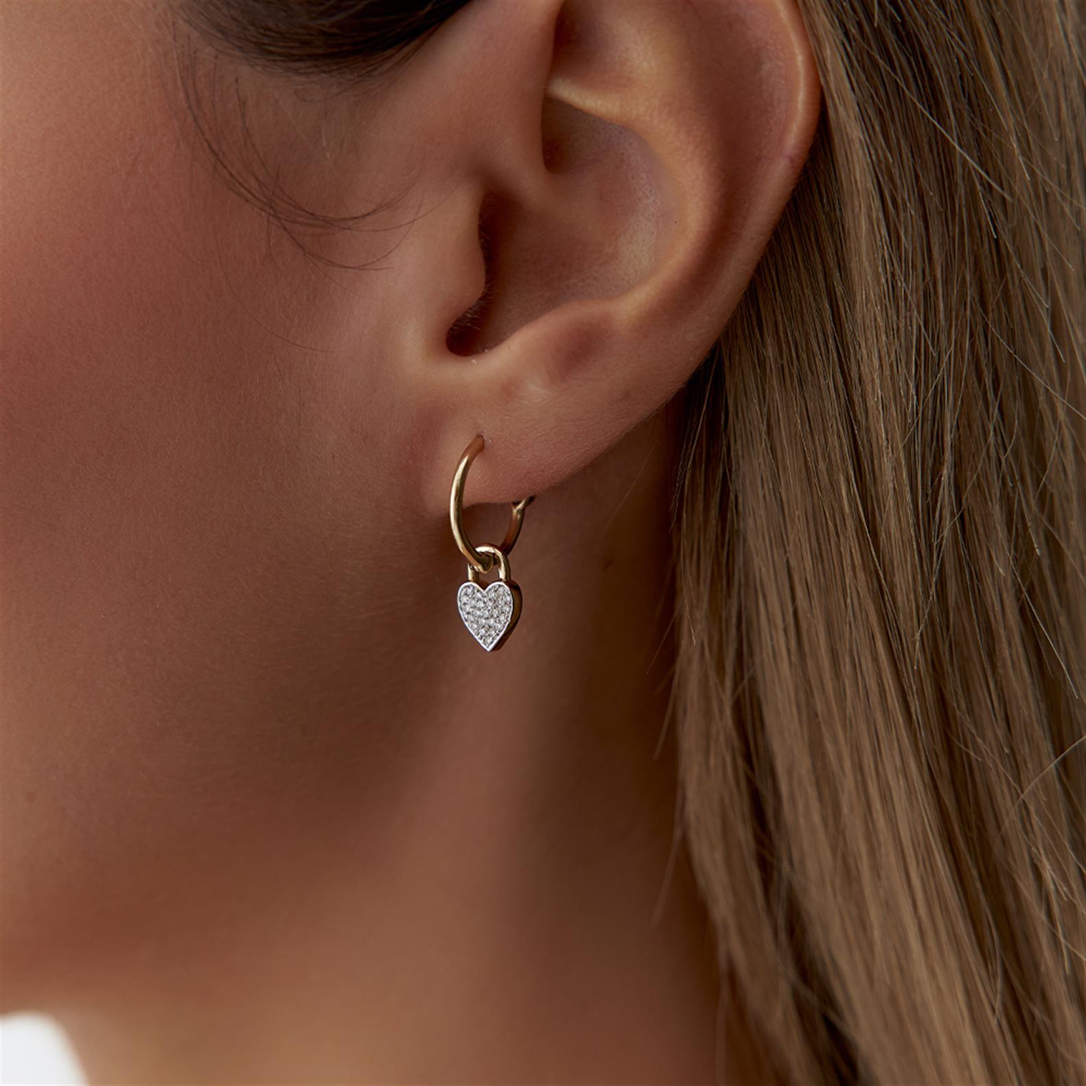 Kalp Kilit Altın Küpe - Image 1