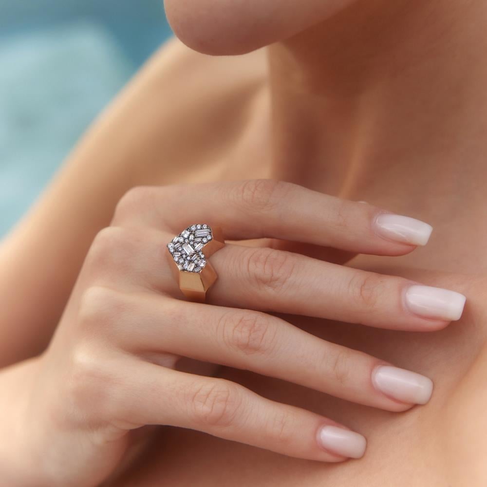 Kalp Tasarım Altın Yüzük - Image 2