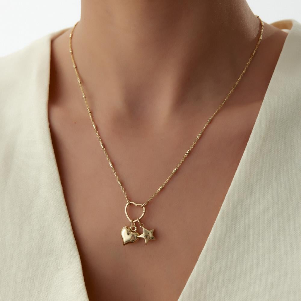 Kalp Yıldız Charm Altın Kolye - Image 1