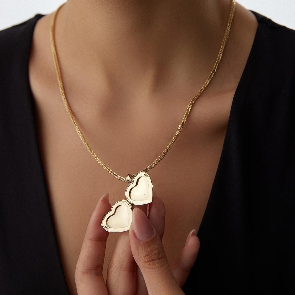 Kapaklı Kalp Altın Kolye Ucu - Image 2