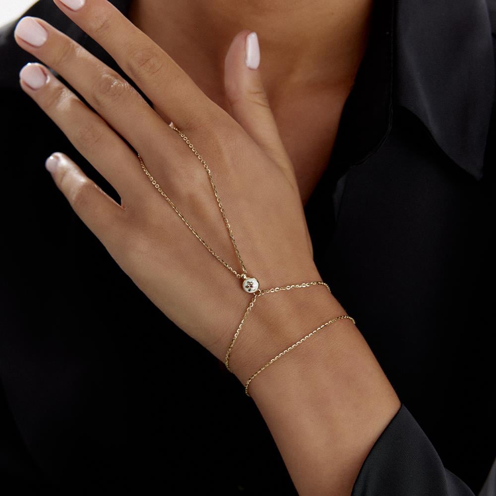 Kar Tanesi Figürlü Cetaş Altın Şahmeran Bileklik - Image 2