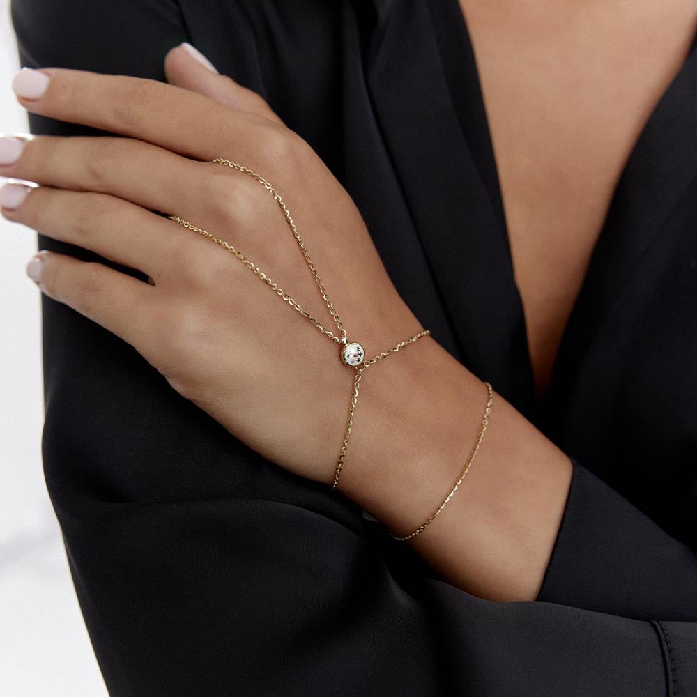 Kar Tanesi Figürlü Cetaş Altın Şahmeran Bileklik - Image 3