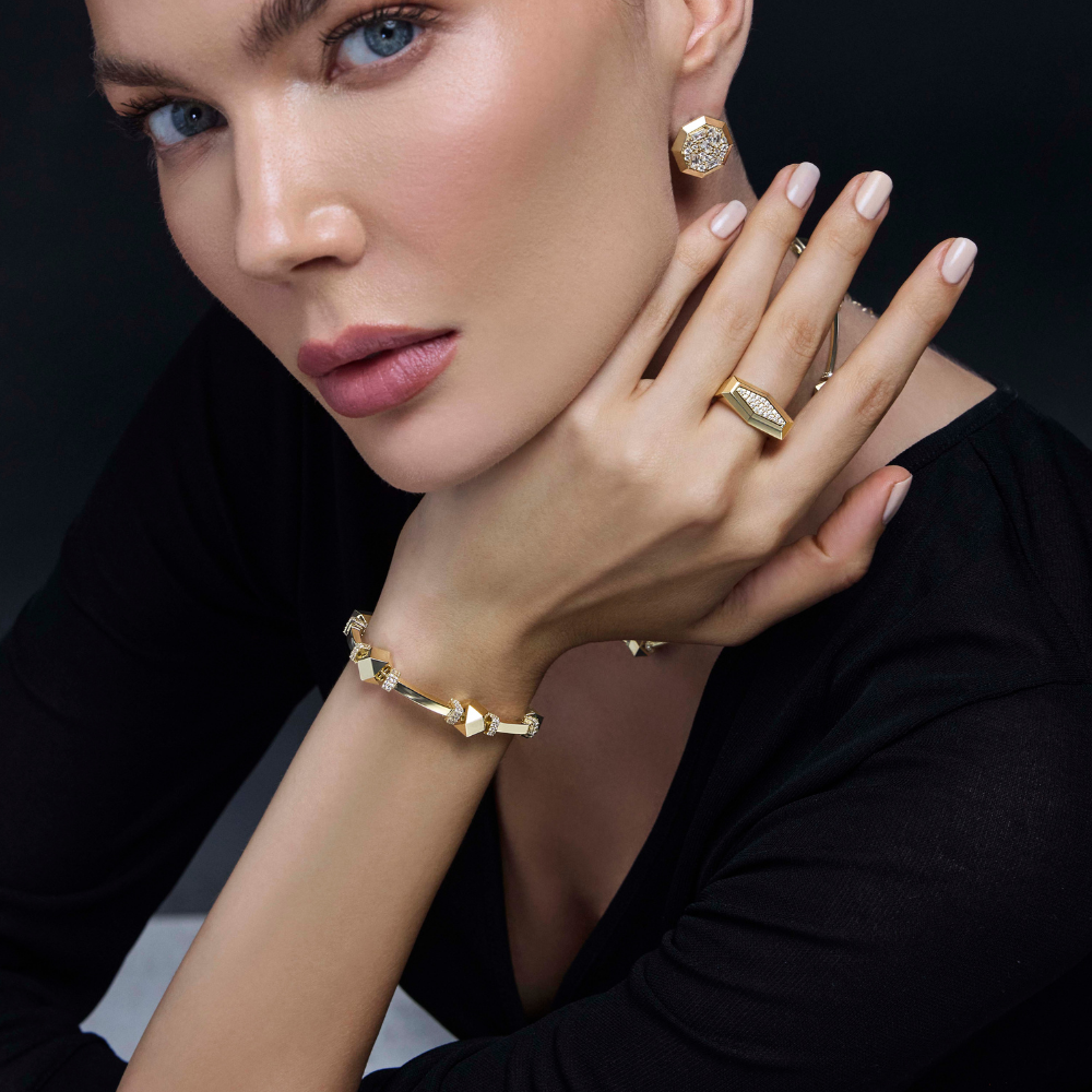 Kare Taşlı Silindir Bileklik - Image 2