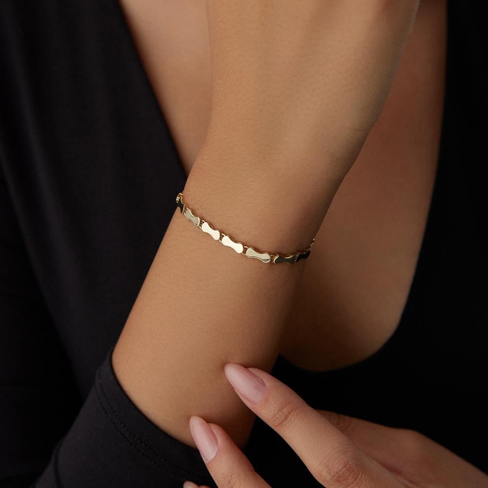 Kemik Sıralı Altın Bileklik - Image 2