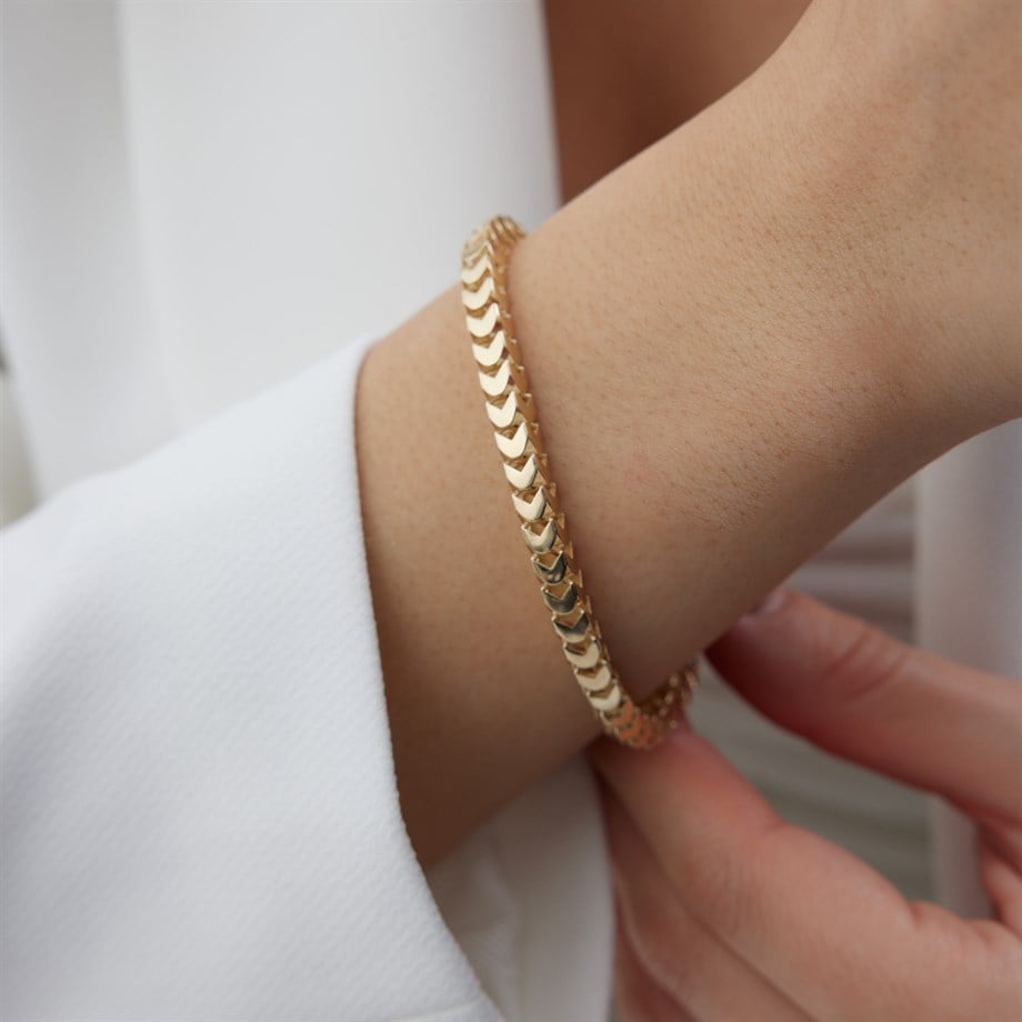 Lale Motifli Zincir Bileklik - Image 1