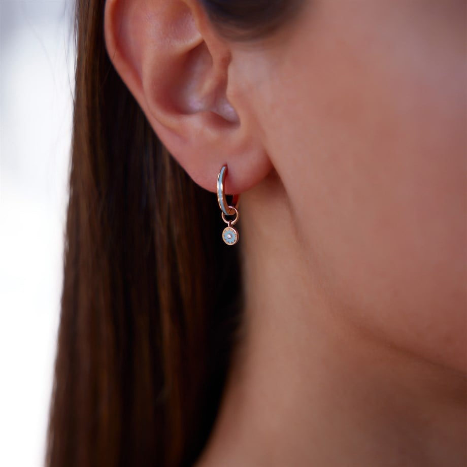 Mavi Mineli Yıldız Figürlü Sallantılı Küpe - Image 1