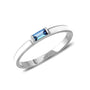 Mavi Zirkon Beyaz Mineli Minimal Yüzük - Image 3