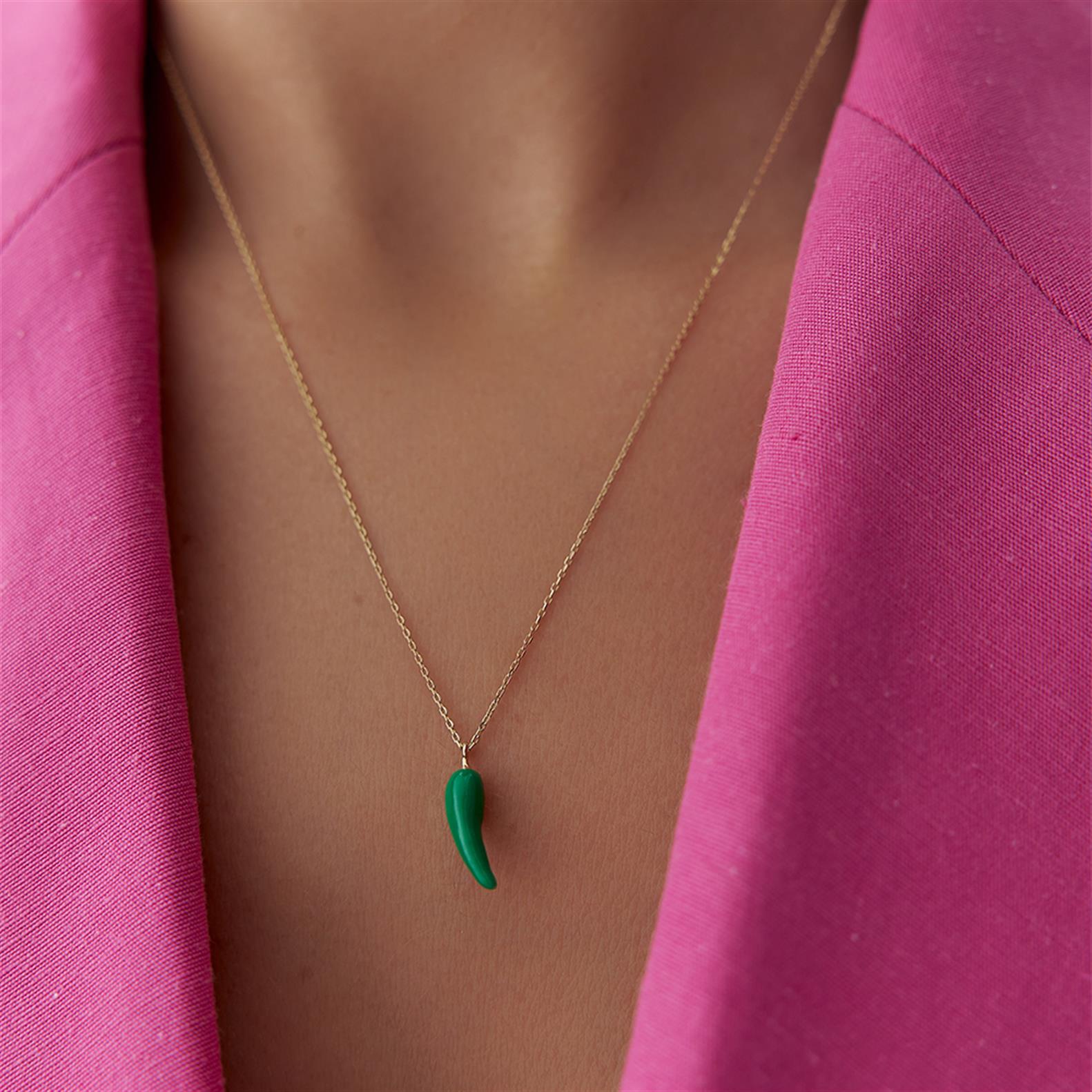 Minimal Altın Biber Kolye - Image 2