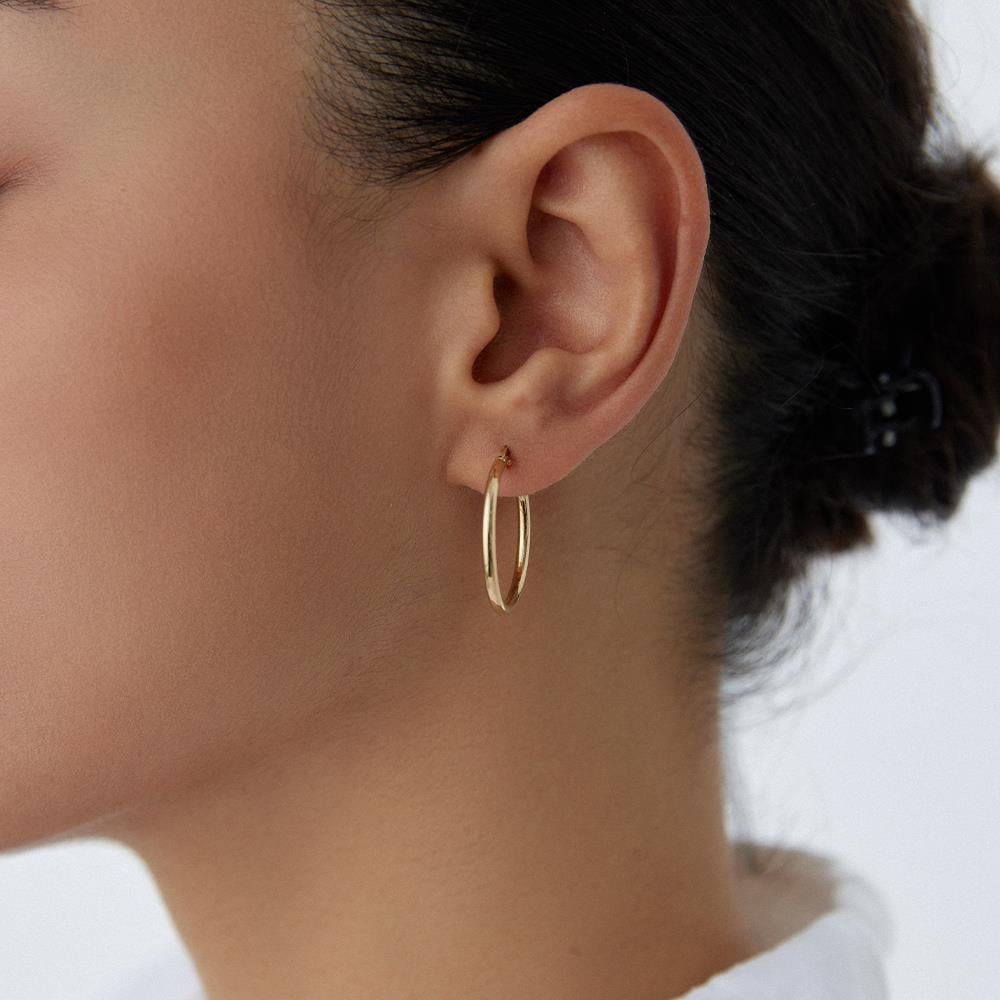 Minimal Altın Halka Küpe - Image 1