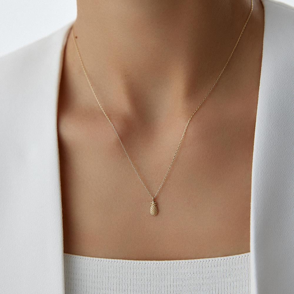 Minimal Ananas Altın Kolye - Image 4