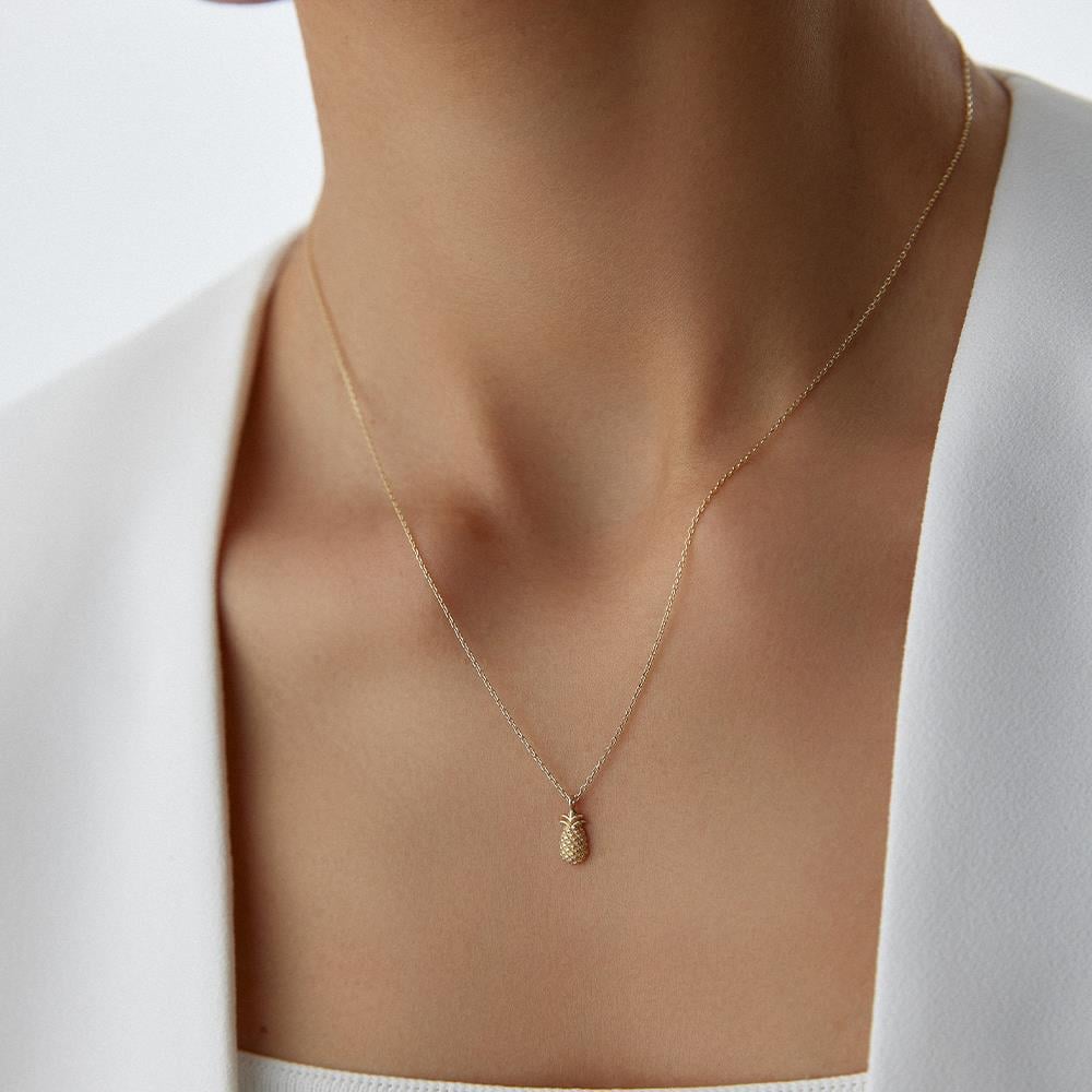 Minimal Ananas Altın Kolye - Image 3