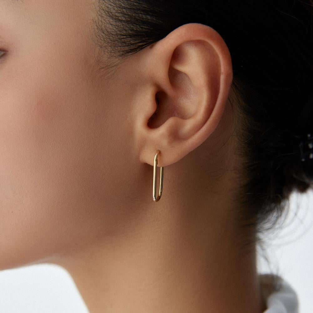 Minimal Ataç Altın Küpe - Image 2