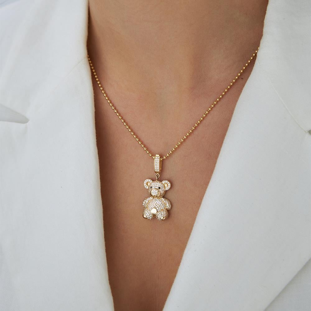 Minimal Ayıcık Taşlı Kolye Ucu - Image 1