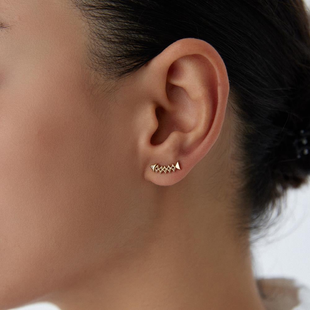 Minimal Balık Altın Küpe - Image 2