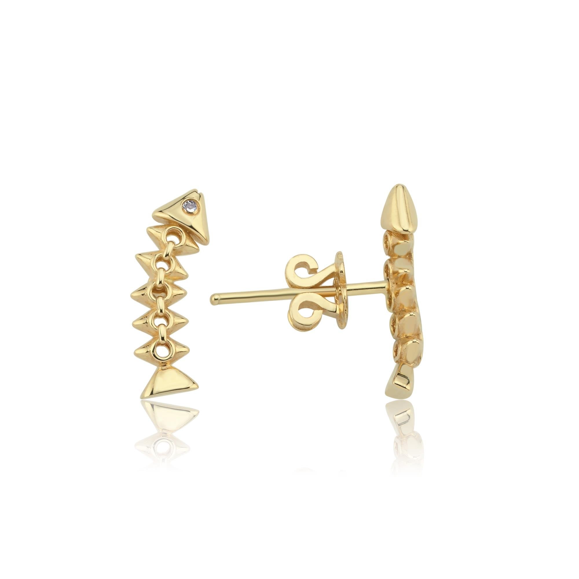 Minimal Balık Altın Küpe - Image 3