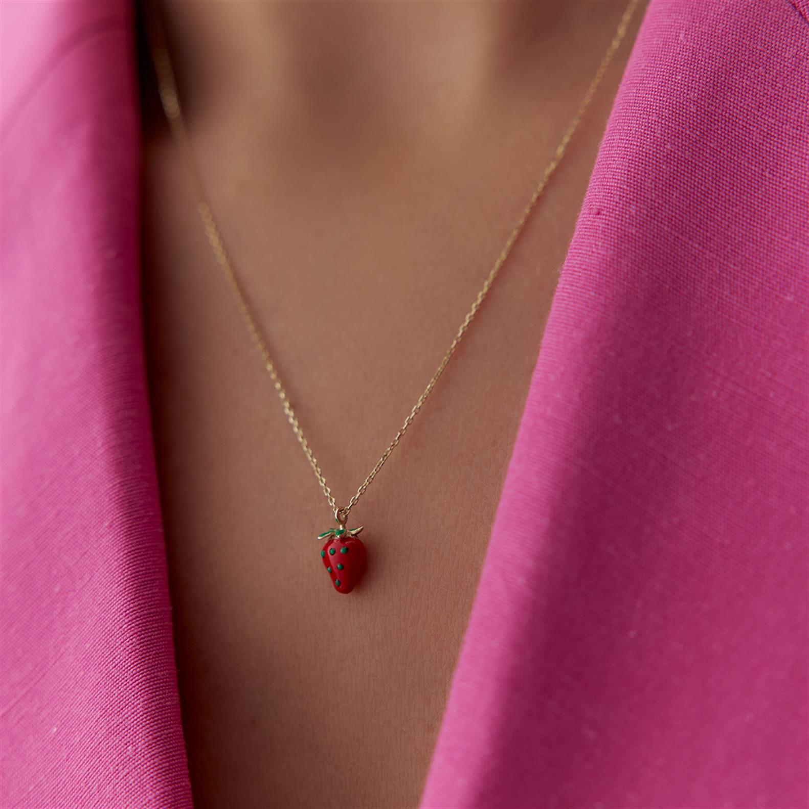 Minimal Çilek Altın Kolye - Image 1