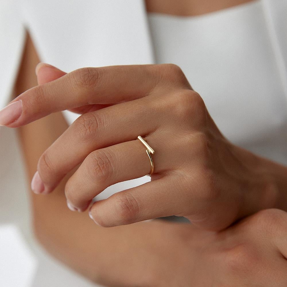 Minimal Çizgi Altın Yüzük - Image 2