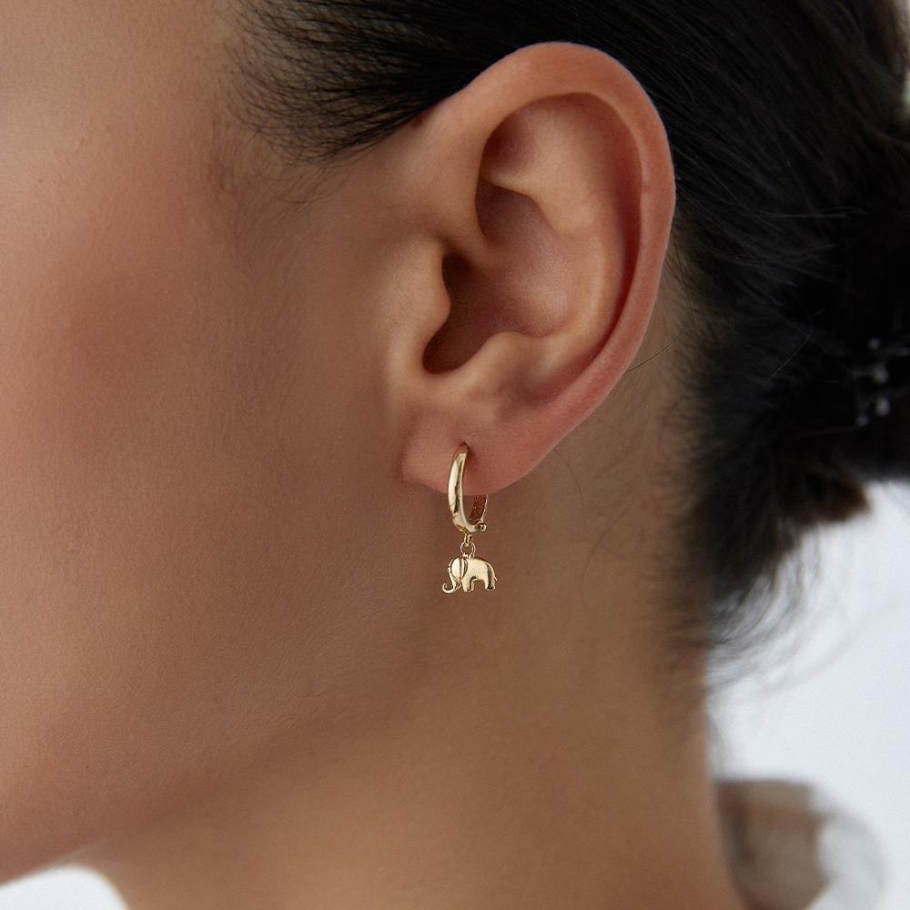 Minimal Fil Altın Küpe - Image 2