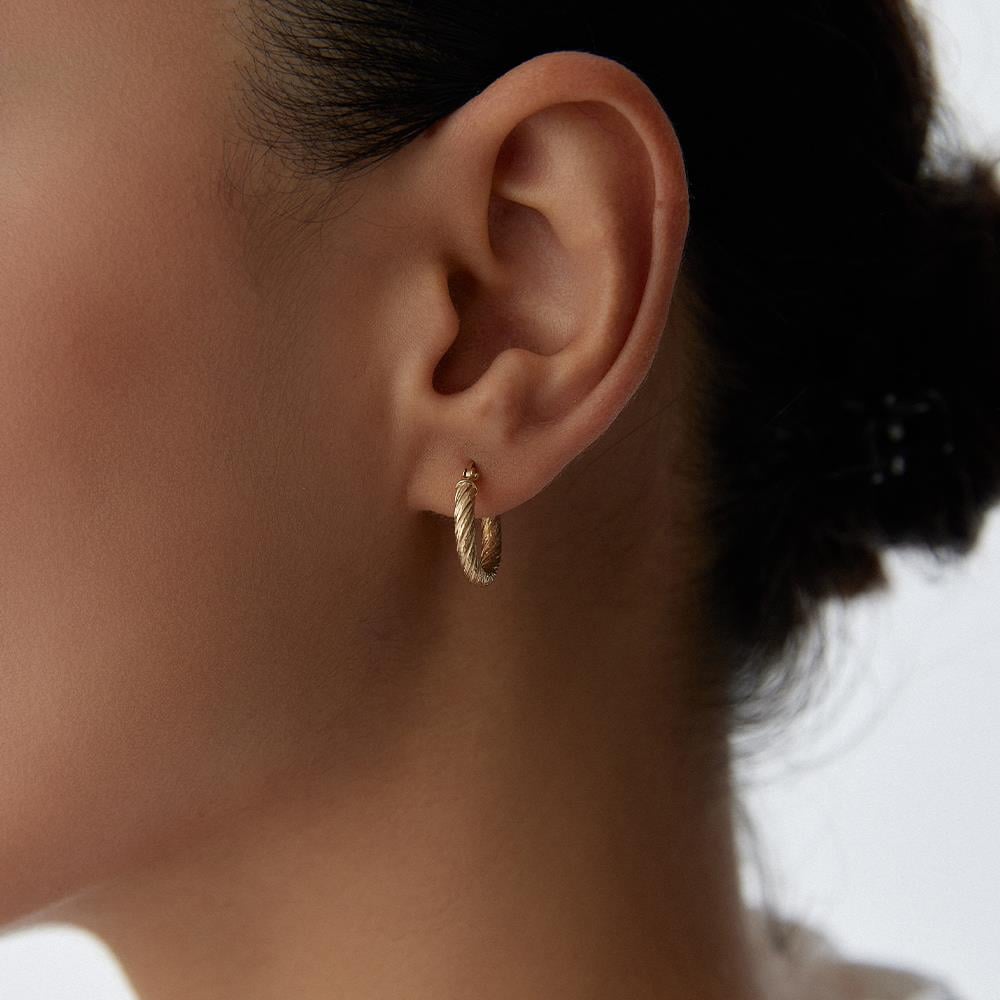 Minimal Halka Altın Küpe - Image 2