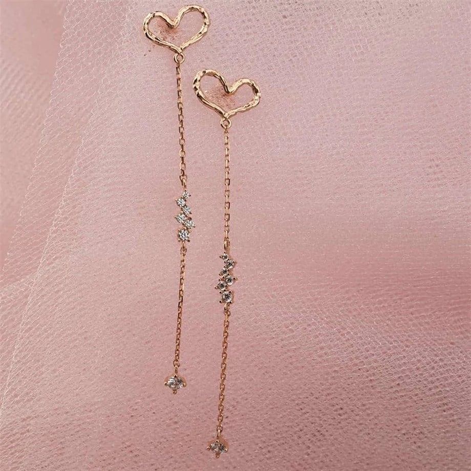 Minimal Kalp Figürlü Küpe - Image 2