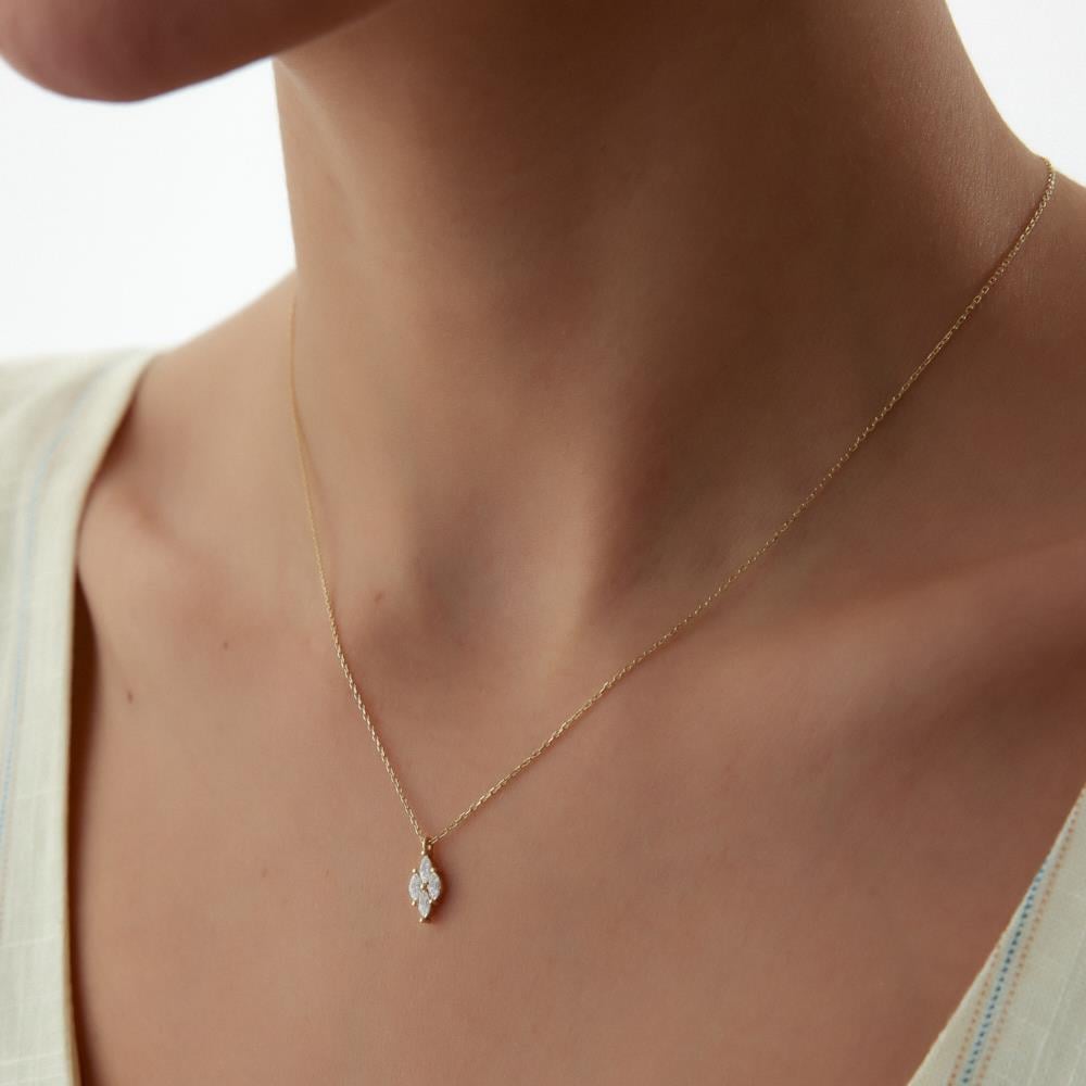 Minimal Karo Altın Kolye - Image 1