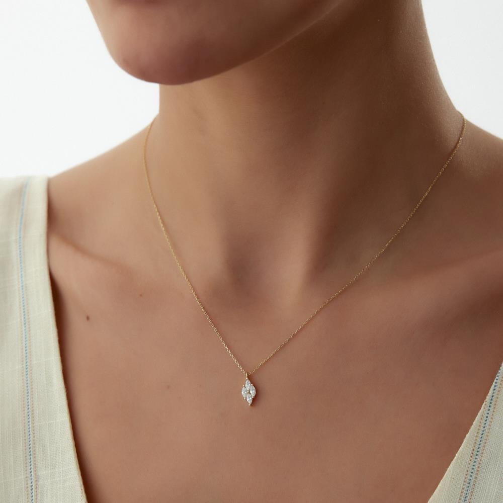 Minimal Karo Altın Kolye - Image 2