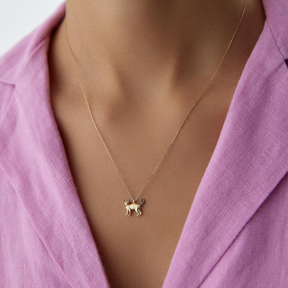 Minimal Kedi Altın Kolye - Image 2
