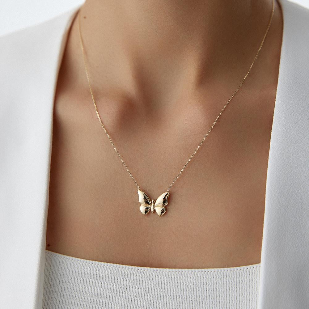 Minimal Kelebek Altın Kolye - Image 3