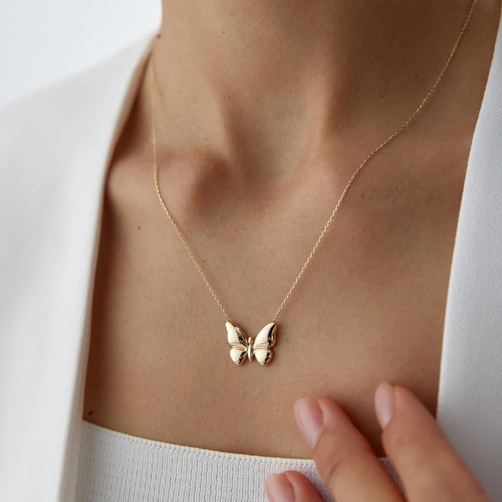 Minimal Kelebek Altın Kolye - Image 3