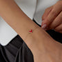 Minimal Kırmızı Mineli Kalp Altın Bileklik - Image 2