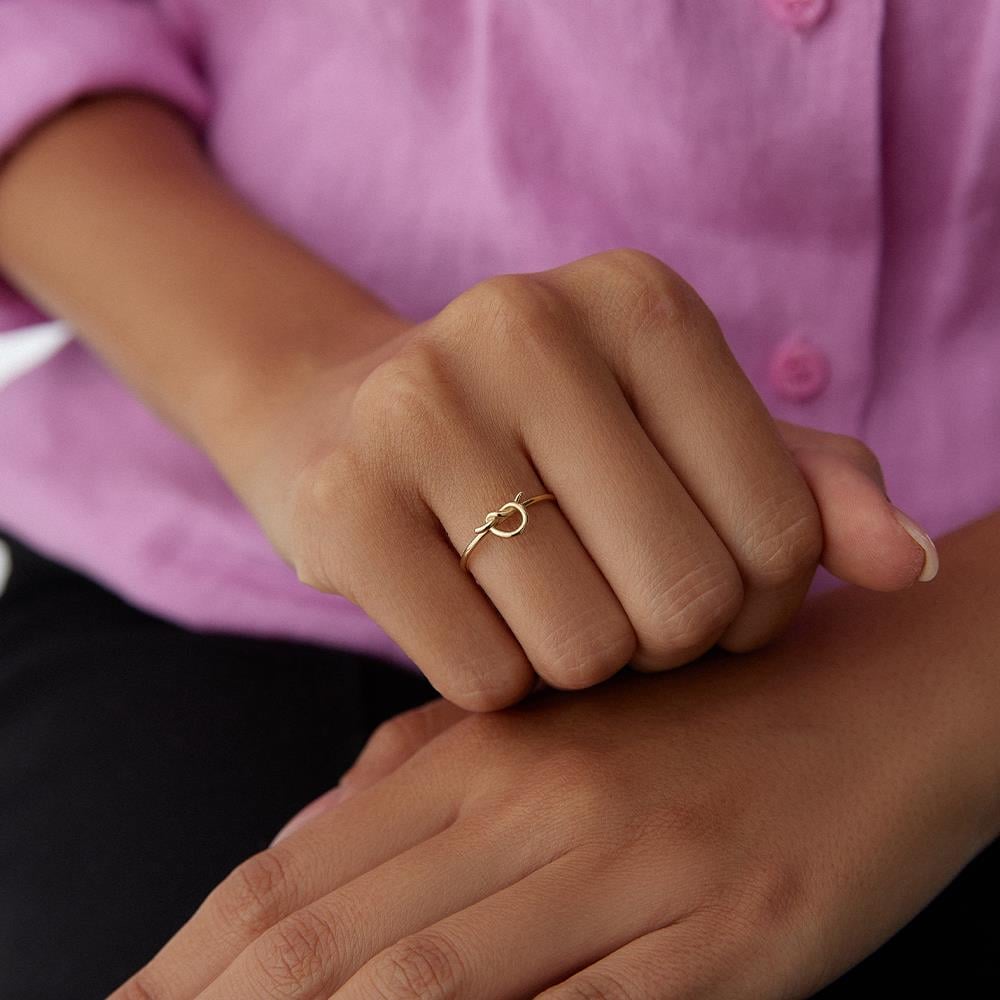 Minimal Kördüğüm Altın Yüzük - Image 2