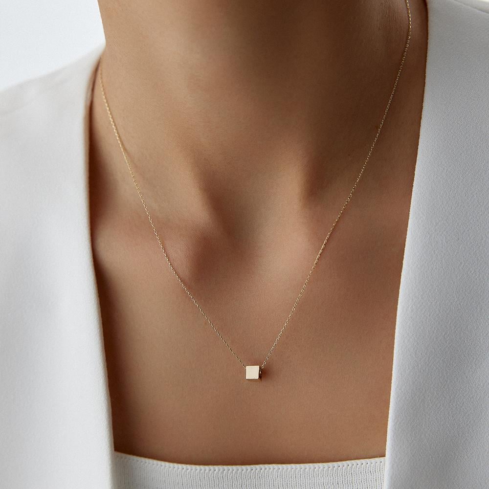Minimal Küp Altın Kolye - Image 2