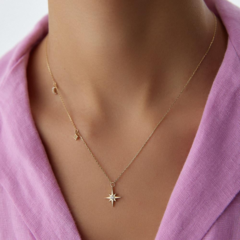 Minimal Kuzey Yıldızı Altın Kolye - Image 2