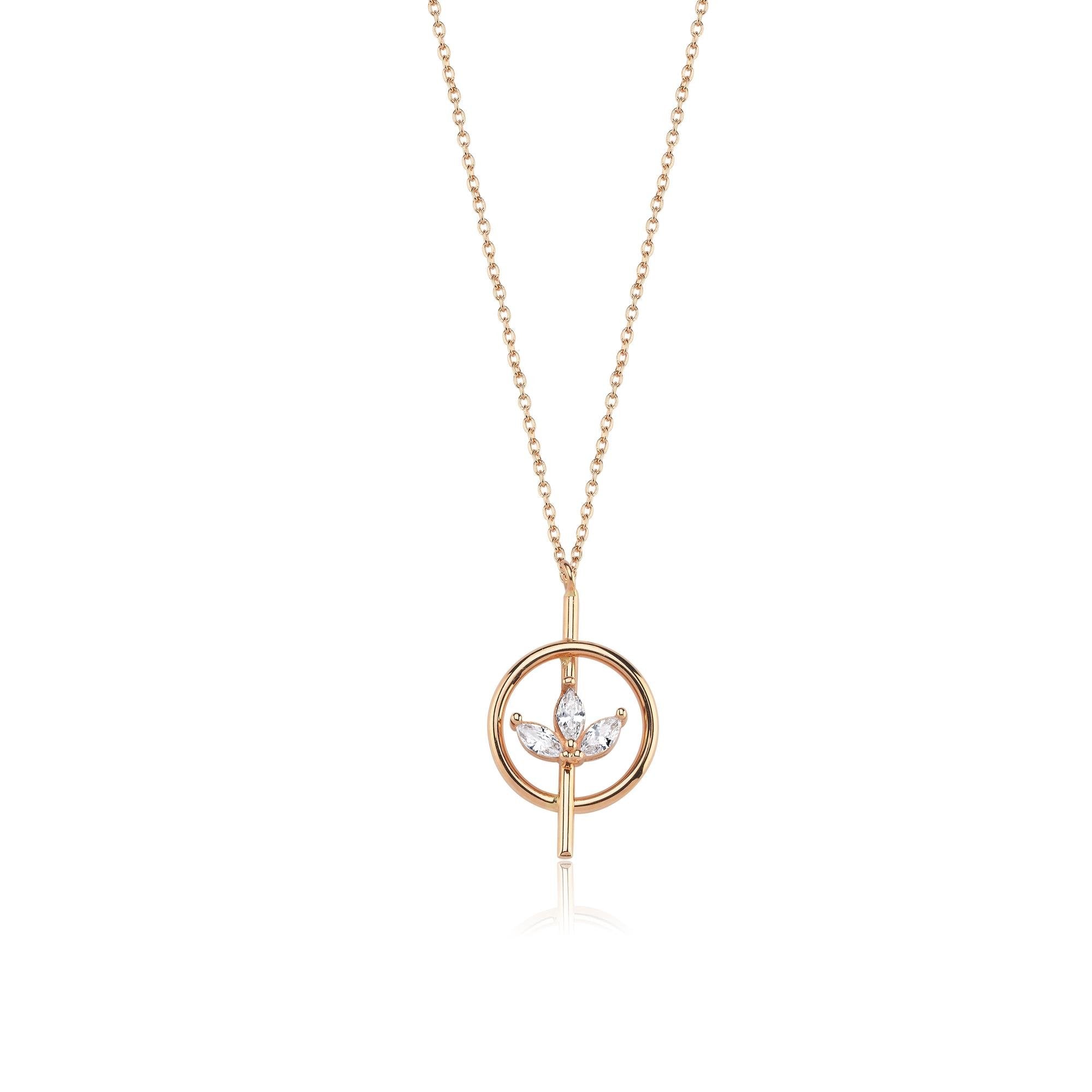 Minimal Lotus Motifli Kolye - Image 2