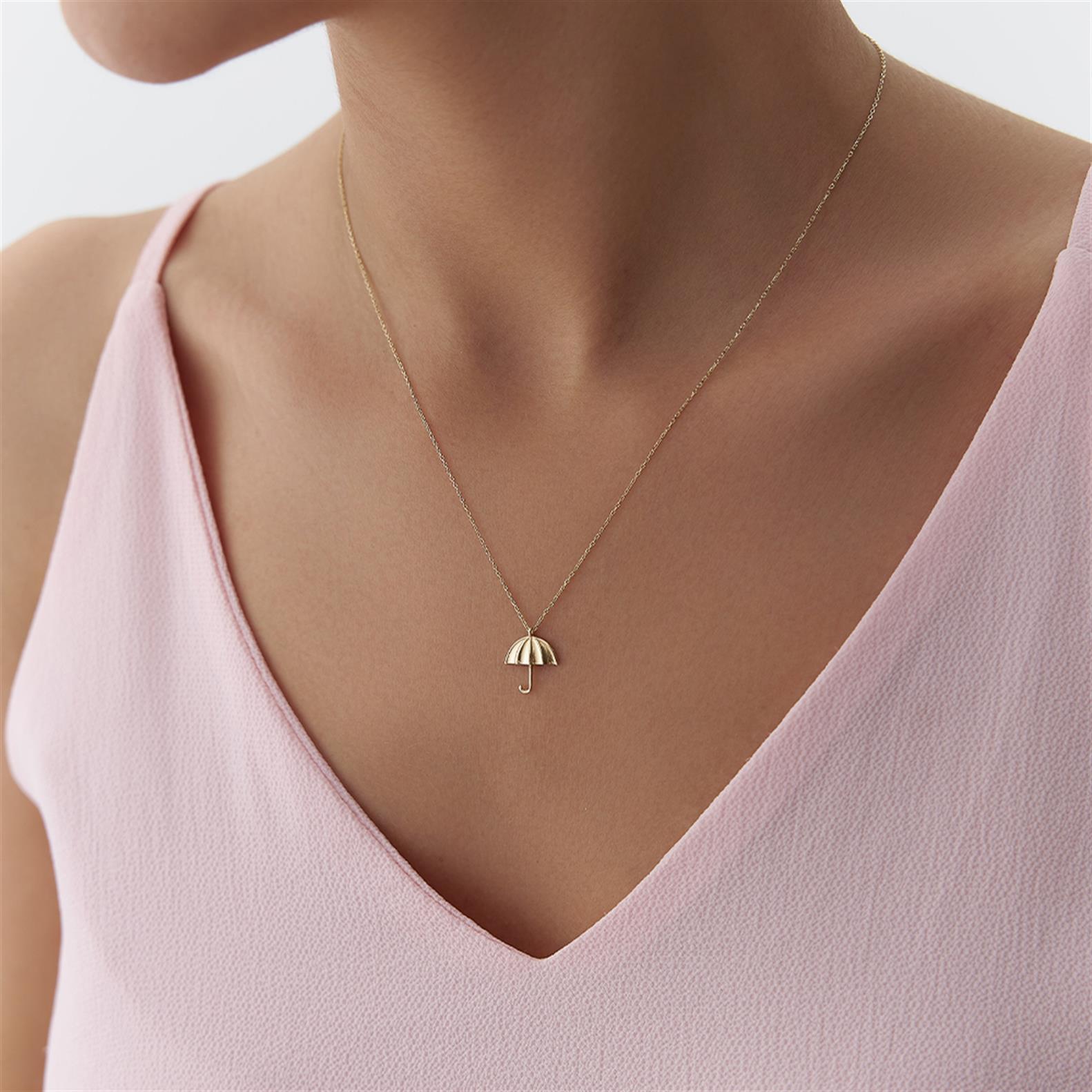 Minimal Şemsiye Altın Kolye - Image 1