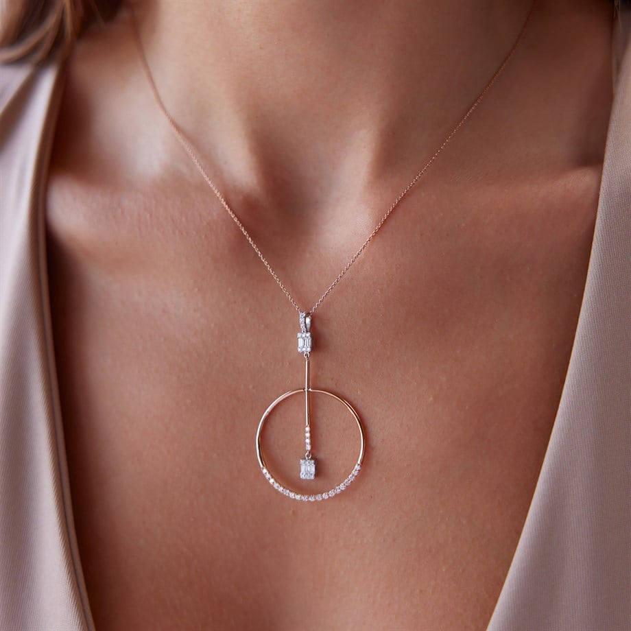 Minimal Tasarım Pırlanta Kolye - Image 1