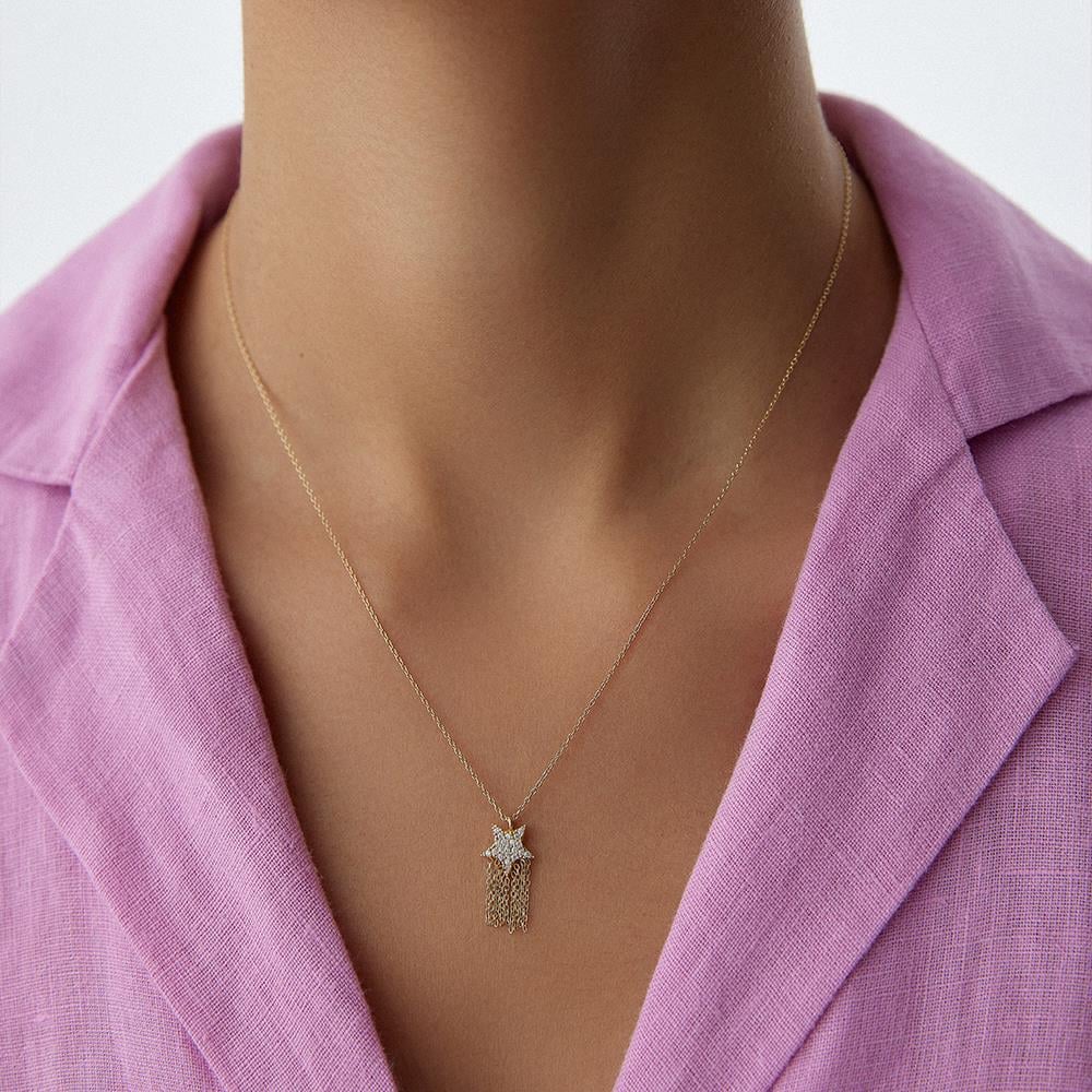 Minimal Tasarım Yıldız Altın Kolye - Image 2