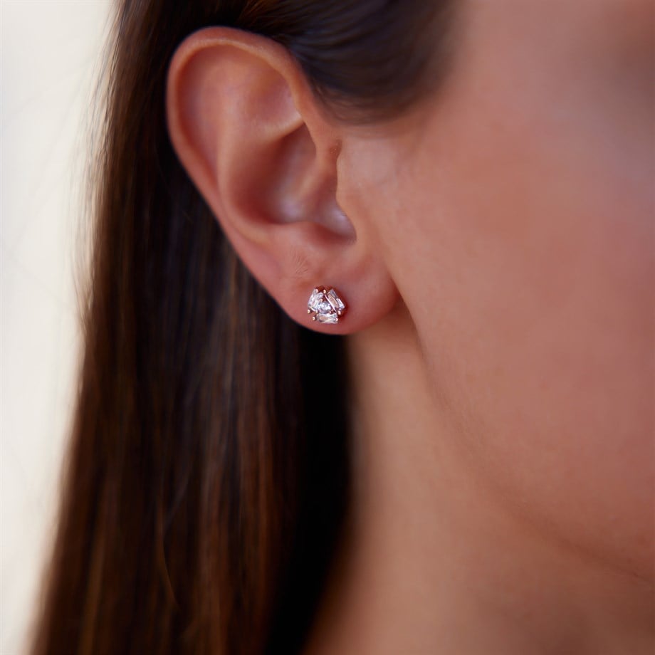 Minimal Taşlı Küpe - Image 1