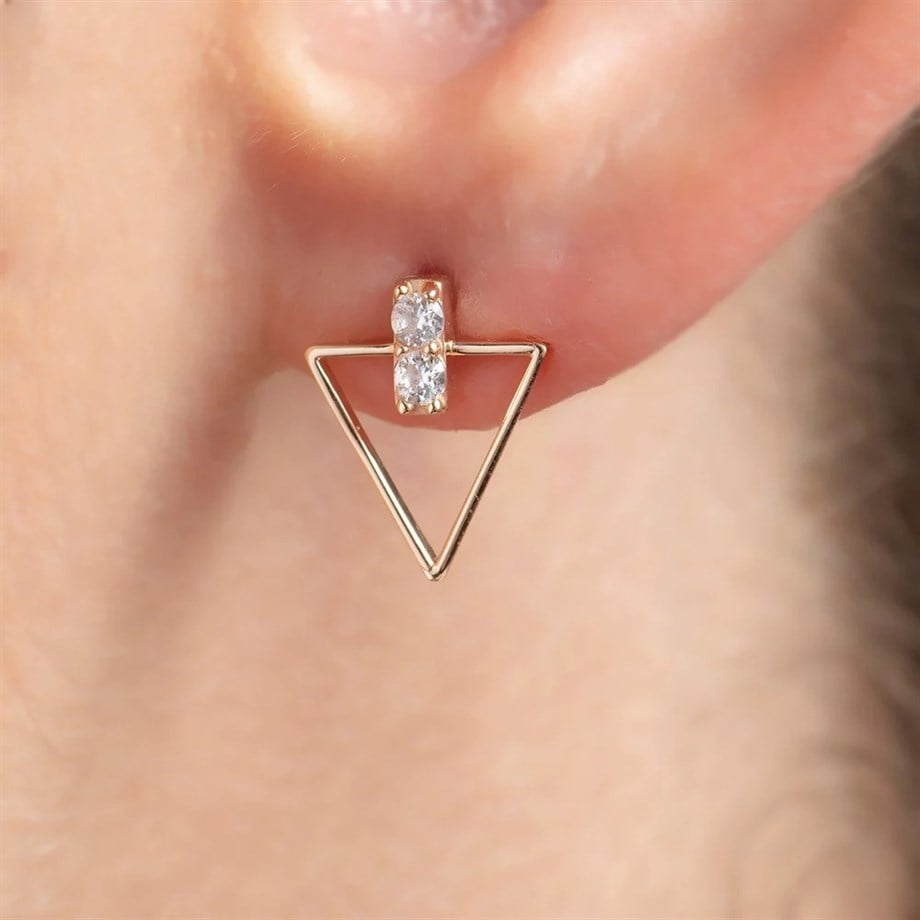 Minimal Üçgen Küpe - Image 3