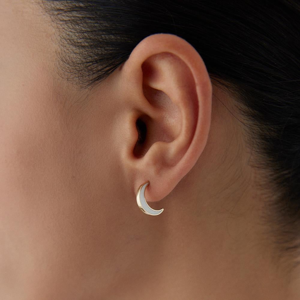 Moon Mineli Altın Küpe - Image 3